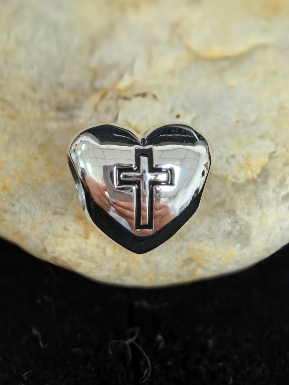 Pandora Faith Cross Heart Shape Charm Pendant, S925 Silver Jewelry (Women's)